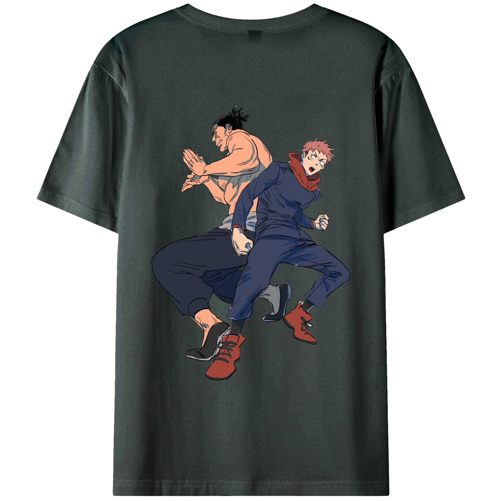 （画像用） 呪術廻戦 Jujutsu Kaisen 綿100％ メンズ半袖Tシャツ（バックプリント） 通気性